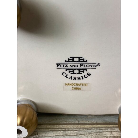 Fitz & Floyd Gregorian Classics Potpourri Jar w/ Lid Gold Trim Early 2000s Decor - Picture 11 of 13